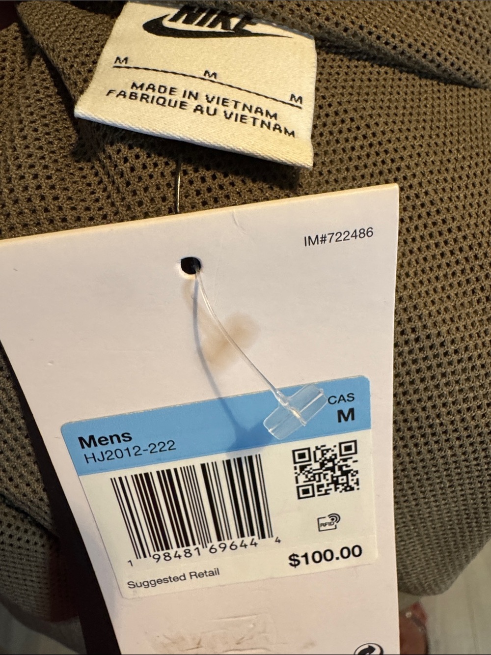 Nike Olive Green Hooded Windbreaker Jacket - Picture 5 of 5